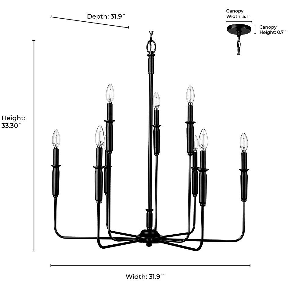 Savanne 9 Light 31.9 inch Textured White Chandelier Ceiling Light